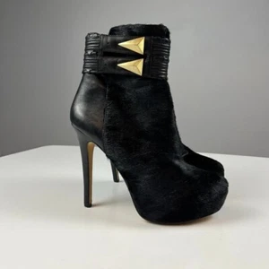 House of Harlow 1960 booties high stiletto heels calf hair black size 36 - Picture 1 of 11