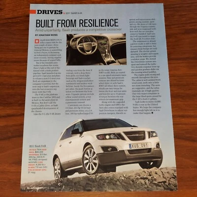 SAAB 2011 9-4X MAGAZINE ARTICLE AUTOWEEK DRIVES COMPETITIVE CROSSOVER - Image 1 of 4