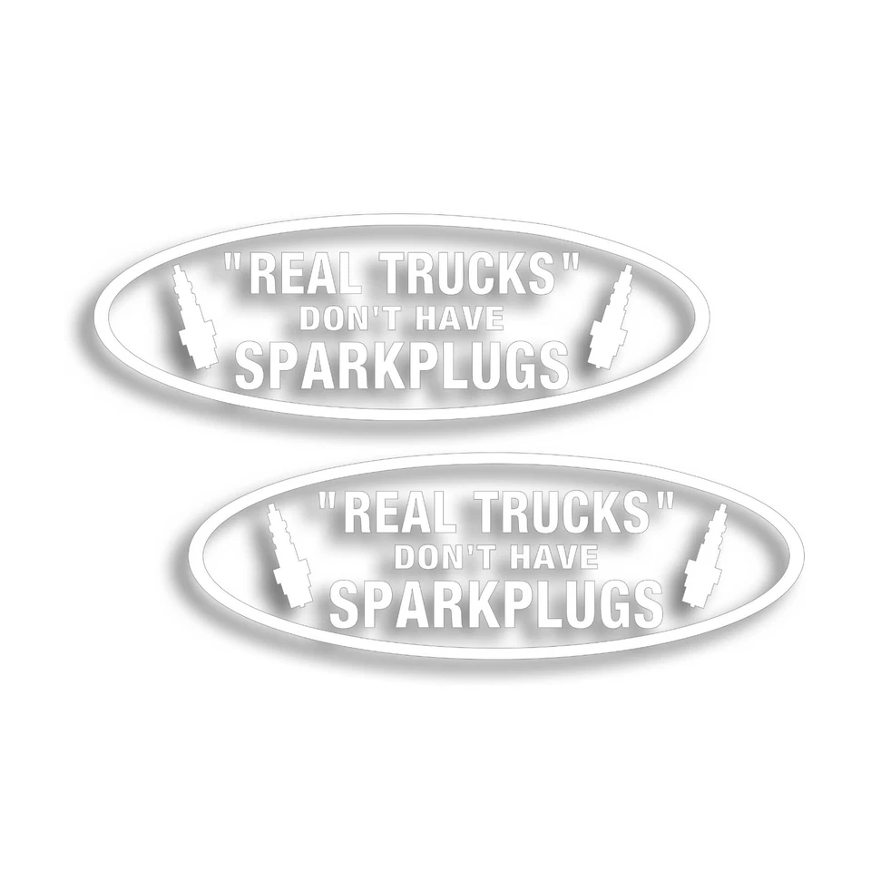2X Caminhões reais não têm velas de ignição decalque para trator caminhão diesel Super Duty com - Imagem 1 de 1