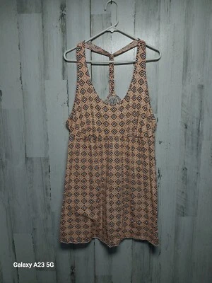 Cacique Ropa de Dormir 22/24 Naranja Marrón Geométrico Sin Mangas Tanque Foto 1 de 4