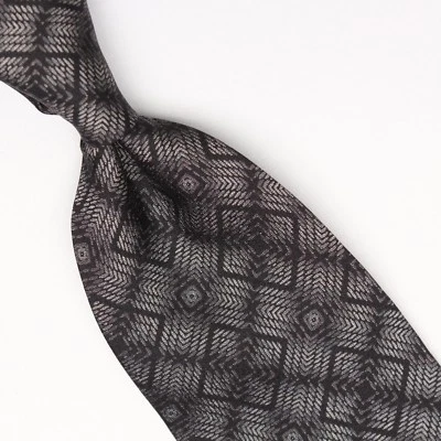 Corbata de seda gris negra efecto caleidoscopio GC Internazionale para hombre corbata Italia  Foto 1 de 4