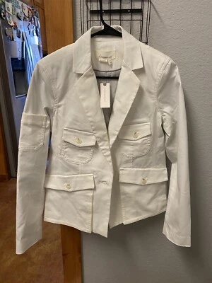 Chaqueta Blazer Anthropologie Neve Utility Abotonada Talla US 4 EU 36 Forro a Rayas Foto 1 de 4