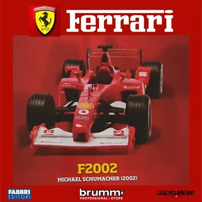 FERRARI F2002 MICHAEL SCHUMACHER 2002 SCALA 1:43 BRUMM  CON FASCICOLO (C293) - Immagine 1 di 2