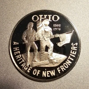 Token de plata esterlina 0,925 del estado de Ohio a prueba Heritage of New Frontiers 33 gramos - Imagen 1 de 4