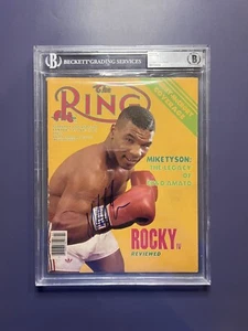 1986 The Ring Magazine News Stand Mike Tyson First Cover Auto BAS Certified - Picture 1 of 13