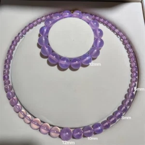High Quality AAAA+ Pink Star Sapphire Lab-Created Round Bead Bracelet Necklace - Picture 1 of 6