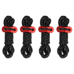 4mm Cuerda de Tienda, 4 Piezas Cuerdas Reflectantes de 6.5 Pies, Negro - Imagen 1 de 6