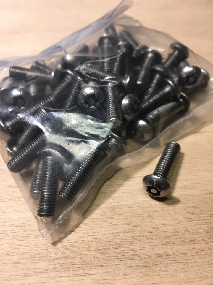 VITE ACCIAIO INOX M6x20 TESTA BOMBATA CON IMPRONTA TORX T30 PIN SICUREZZA 20PZ. - Immagine 1 di 1