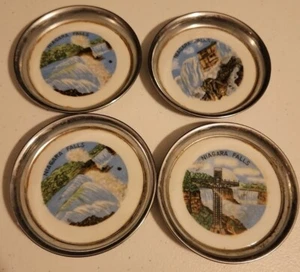 Vintage Niagra Falls Made In Japan Coasters Trays Ashtray Souvenir Lot of 4 - Picture 1 of 3