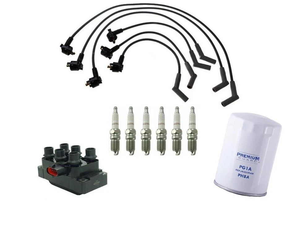 适用于91-96 Explorer 4.0L发动机线圈火花塞+火花塞电线套装 — 第 1/4 张图片