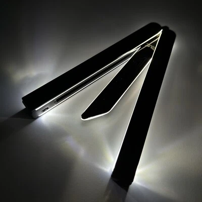 Light-Up Practice BALISONG METAL BUTTERFLY Rechargeable Trainer Tool - BLEMISHED - Image 1 of 4