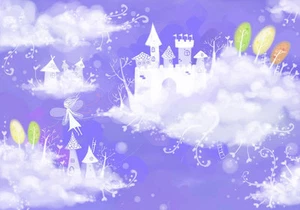 Castle On A Cloud Kids Nursery 3D Full Wall Mural Print Wallpaper Home Decal Dec - Picture 1 of 9
