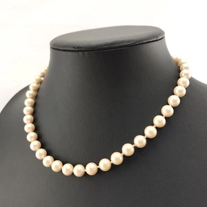 ⭐ Pierre Lang Halskette Collier Anhänger Strick Kette Perle Magnet Silber 33 ⭐ - Bild 1 von 3