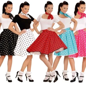 Gepunkteter Tellerrock mit Halstuch 50er Rockabilly Outfit Swing Rock Rock n Rol - Bild 1 von 17