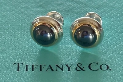 Gemelos de hematita Tiffany & Co. de plata de ley 925 y oro de 18 quilates Foto 1 de 4