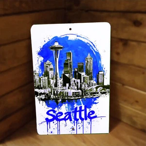 Seattle Street Style Metall Poster Kunst Space Needle Schild - Bild 1 von 2