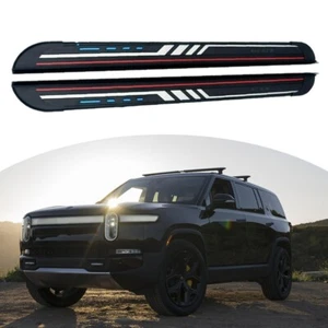 2Pcs Fixed Side Step Pedal Fit for Rivian R1S 2022-2024 Running Board Nerf Bar - Picture 1 of 7