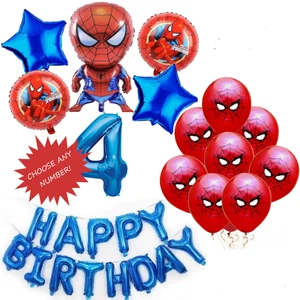 Globos Spiderman Fiesta de Cumpleaños Marvel Superhéroe Globo Helio Aire Niños Paquetes - Imagen 1 de 74