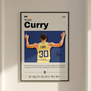 Steph Curry poster, Golden State Warriors wall art, basketball print, Curry art - Picture 1 of 10