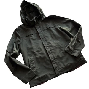 Victorinox Mens Size Large Packable Jacket Olive Green Hood Water Resist Vintage - Picture 1 of 24