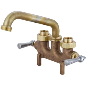Cast Brass Laundry Faucet Utility Sink Dual-handle Swivel Spout Rough Brass New - Picture 1 of 12