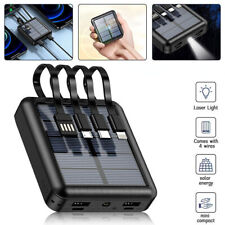 Super 20000mAh 2-USB Portable Mini Charger Solar Power Bank Mobile Phone Black