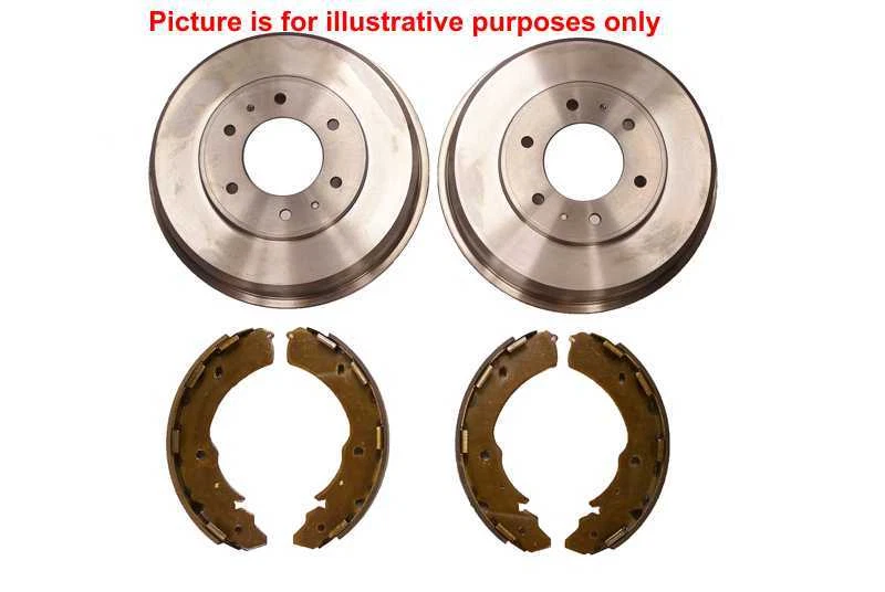 Rear Brake Shoe Set + Pair Of Rear Brake Drums For Nissan Navara D23 2.3TD 2015+ - Image 1 of 1