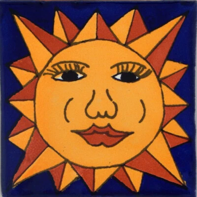 Mexican Tile Folk Art Handmade Talavera Backsplash Handpainted Mosaic # C202 - Image 1 of 2