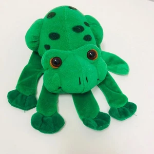 Rare Vintage Plush Creations Soft Green Frog Hand Puppet Toy Imaginative Play - Picture 1 of 12