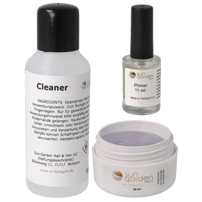 Nailset mit Thick clear Aufbaugel 30ml-Primer-Cleaner 100ml - Bild 1 von 4