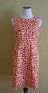 Vestido Banana Republic Rojo Blanco Sin Mangas Algodón Plisado Escote Talla 8 - Imagen 1 de 9