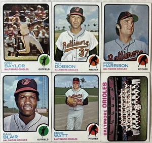 1973 Topps Baseball Baltimore Orioles 6 Card Lot Vintage VG-EX Blair Dobson Watt - Picture 1 of 13