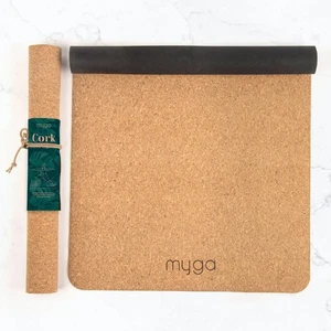 MYGA Travel Cork Rubber Yoga Mat 2mm Thick High Performance Exercise Mat - Picture 1 of 6