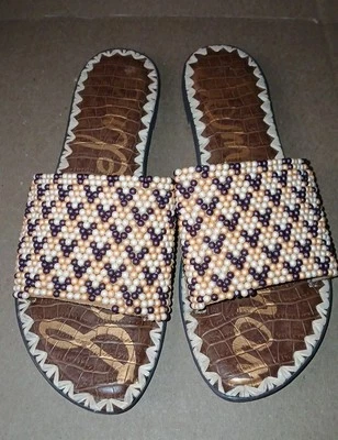 Sandalias Mujer Sam Edelman Gunner 3, Cuoio Cuentas Talla 9.5 Foto 1 de 4