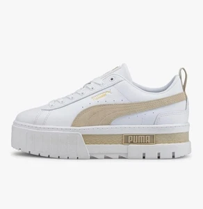 Puma Mayze White Peyote Womens Trainers Sneakers Chunky Sole UK-5 US-7 EU-38 - Picture 1 of 7