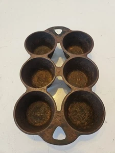 Alte 6 Tassen Gusseisen Muffin / Popover Pfanne - Bild 1 von 4