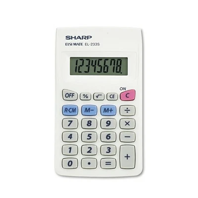 Sharp EL233SB 8-Digit LCD Pocket Calculator New - Image 1 of 4