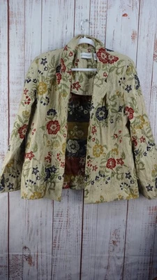 Alfred Dunner Blazer Jacket Womens 14 Button Front Floral Boho Vintage - Image 1 of 4