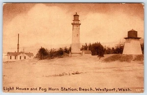 Postal #2 de Gray's Harbor Lighthouse Foghorn Station Westport Washington de 1910 - Imagen 1 de 2