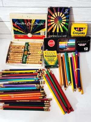 Large Lot Vintage Col-erase Color Pencils Oil Pastels Verithin & Prismacolor - Image 1 of 4