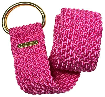 Пояс Lauren женский розовый D-кольцо золото сплетенный гравированный логотип 2 дюйма ширина опрятный 39 дюймов длина - Изображение 1 из 4