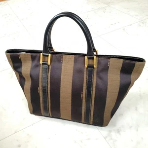 FENDI Handtasche Beuteltasche Handtasche Pecan Canvas Leder echt - Bild 1 von 24