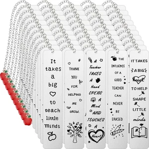 50 Pack Teacher Appreciation Bookmark Stainless Steel Metal Teachers Gifts Th... - Bild 1 von 7