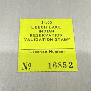 $4.00 Leech Lake Indian Reservation Validation Stamp Mint Fishing Hunting Stamp - Picture 1 of 2