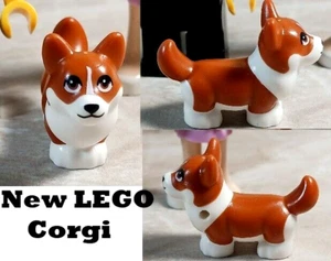 Nuovo LEGO Corgi Dog Cornish Terrier Marrone Bianco Speed Bump Il Cucciolo della Regina - Foto 1 di 1