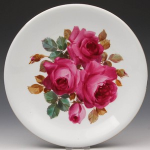 Wandteller Meissen Knaufzeit um 1900 Jhd. mit wunderschönem Rosenbukett rot