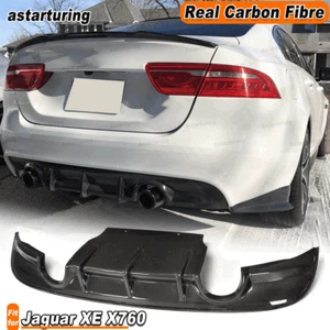 Fit For Jaguar XE X760 2015-2017 Rear Bumper Diffuser Lip Spoiler REAL CARBON - Picture 1 of 11
