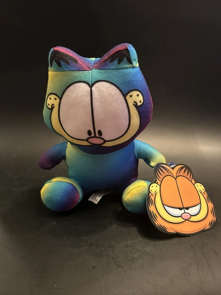 "Muñeca de peluche Garfield Tie-Dye TV dibujos animados arco iris degradado gato y amigos - 7""" Foto 1 de 4