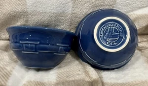 Longaberger Pottery USA Woven Tradition blu fiordaliso 4’ dessert 2 ciotole - Foto 1 di 4