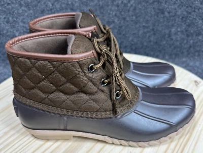 Botas de lluvia St Johns Bay para mujer talla 7 Denton acolchadas marrón bosque verde pato Foto 1 de 4